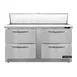 Continental Refrigerator D60N16C-FB-D 60" Sandwich / Salad Prep Table w/ 4 Drawers, 16 Pans 1 image