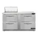 Continental Refrigerator D60N8-FB-D 60" Sandwich / Salad Prep Table w/ 4 Drawers, 8 Pans 1 image