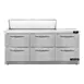 Continental Refrigerator D72N12-FB-D 72" Sandwich / Salad Prep Table w/ 6 Drawers, 12 Pans 1 image