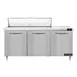 Continental Refrigerator D72N12 72" Three Section Sandwich / Salad Prep Table w/ 3 Doors, 12 Pans 1 image