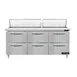 Continental Refrigerator D72N18C-D 72" Sandwich / Salad Prep Table w/ 6 Drawers, 18 Pans 1 image