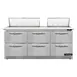 Continental Refrigerator D72N18C-FB-D 72" Sandwich / Salad Prep Table w/ 6 Drawers, 18 Pans 1 image