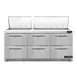 Continental Refrigerator D72N30M-FB-D 72" Mega Top Sandwich Prep Table w/ 6 Drawers, 30 pans 1 image
