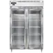 Continental Refrigerator D2FNGD 52" 2-Section Glass Door Reach-In Freezer, Top Mounted, 50 cu. ft., Stainless Steel Front, Aluminum Sides 1 image