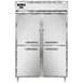 Continental Refrigerator D2FNHD 52" 2-Section Reach-In Freezer, 4 Half Solid Doors, 50 cu. ft., Stainless Steel Front, Top Mounted 1 image