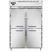 Continental Refrigerator D2FNSSHD 52" 4-Half Solid Door 2-Section Reach-In Freezer, Top Mounted, Stainless Steel, 50 cu. ft. 1 image