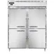 Continental Refrigerator D2FENHD 57" 4-Half Solid Door 2-Section Reach-In Freezer, Top Mounted, 52 cu. ft., Stainless Steel Front, Aluminum Interior & Exterior 1 image