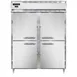 Continental Refrigerator D2FENSAHD 57" 4-Half Solid Door 2-Section Reach-In Freezer, Top Mounted, 52 cu. ft., Stainless Steel 1 image