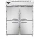 Continental Refrigerator D2FESNHD 57" 4-Half Solid Door 2-Section Reach-In Freezer, Top Mounted, 40 cu. ft., Stainless Steel Front 1 image