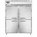 Continental Refrigerator D2RESNHD 57" 2-Section Reach-In Refrigerator w/ 4 Solid Half Doors, Stainless Steel Front Aluminum Exterior, 40 cu. ft. 1 image
