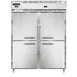 Continental Refrigerator D2RFENSSHD 57" 2-Section Reach-In Refrigerator Freezer Combo w/ 4 Half Solid Doors 1 image