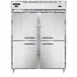Continental Refrigerator D2RFESNSSHD 57" 2-Section Reach-In Refrigerator Freezer Combo w/ 4 Half Solid Doors 1 image