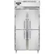 Continental Refrigerator D2RSESNHD 36" 2-Section Reach-In Refrigerator w/ 4 Solid Half Doors, Stainless Steel Front Aluminum Exterior, 24 cu. ft. 1 image