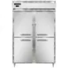 Continental DL2W-HD 2-Section Heated Holding Cabinet, 50 cu.ft, Stainless Steel & Aluminum, Half-Height Solid Doors, 3 Shelves 1 image