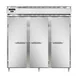 Continental Refrigerator DL3RNPT 78" 3-Section Pass-Thru Refrigerator w/ 6 Solid Doors, Stainless Steel Front Aluminum Ends, 72 cu. ft. 1 image