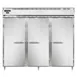Continental Refrigerator DL3RENPT 86" 3-Section Pass-Thru Refrigerator w/ 6 Solid Doors, Stainless Steel Front Aluminum Ends, 75 cu. ft. 1 image