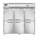 Continental Refrigerator D3RRFNSAHD 78" 3-Section Reach-In Refrigerator Freezer Combo w/ 6 Half Solid Doors 1 image