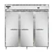 Continental Refrigerator D3RRFNSS 78" 3-Section Reach-In Refrigerator Freezer Combo w/ 3 Solid Doors 1 image