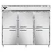 Continental Refrigerator DL3WE-PT-HD 3-Section Heated Holding Cabinet, 75 cu ft, Stainless Steel Front, Aluminum Sides, Hinged Half-Doors 1 image