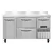 Continental Refrigerator FA60SNBS-D 60" 2-Section Worktop Freezer w/ 4 Drawers & 1 Half Door 1 image