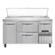 Continental Refrigerator PA60N-D 60" Pizza Prep Table w/ 4 Drawers & 1 Half Doors, 19 cu. ft. 1 image