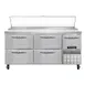 Continental Refrigerator PA68N-D 68" Pizza Prep Table w/ 4 Drawers & 1 Half Doors, 22 cu. ft. 1 image