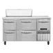 Continental Refrigerator RA60SN10-D 60" 1-Door 4-Drawer Sandwich and Salad Prep Table, 10 Pans, Stainless Steel 1 image