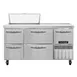 Continental Refrigerator RA60SN8-D 60" 1-Door 4-Drawer Sandwich and Salad Prep Table, 8 Pans, Stainless Steel 1 image