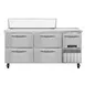 Continental Refrigerator RA68SN12-D 68" 1-Door & 4-Drawer Sandwich and Salad Prep Table, 12 Pans, Stainless Steel 1 image