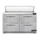Continental Refrigerator SW48N12-FB-D 48" Two Section Sandwich / Salad Prep Table w/ 4 Drawers, 12 Pans 1 image