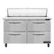 Continental Refrigerator SW48N12C-D 48" Two Section Sandwich / Salad Prep Table w/ 4 Drawers, 12 Pans 1 image