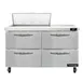 Continental Refrigerator SW48N8-D 48" Two Section Sandwich / Salad Prep Table w/ 4 Drawers, 8 Pans 1 image