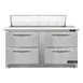Continental Refrigerator SW60N12C-FB-D 60" Sandwich / Salad Prep Table w/ 4 Drawers, 12 Pans 1 image