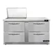 Continental Refrigerator SW60N12M-FB-D 60" Mega Top Sandwich Prep Table w/ 4 Drawers, 12 pans 1 image