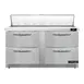 Continental Refrigerator SW60N16-FB-D 60" 4-Drawer Sandwich and Salad Prep Table, 16 Pans, Stainless Steel Exterior 1 image
