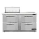 Continental Refrigerator SW60N8C-FB-D 60" Sandwich / Salad Prep Table w/ 4 Drawers, 8 Pans 1 image