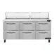 Continental Refrigerator SW72N18-D 72" 6-Drawer Sandwich and Salad Prep Table, 18 Pans, Stainless Steel Exterior 1 image
