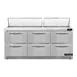 Continental Refrigerator SW72N18-FB-D 72" Sandwich / Salad Prep Table w/ 6 Drawers, 18 Pans 1 image