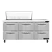 Continental Refrigerator SW72N18M-D 72" Mega Top Sandwich Prep Table w/ 6 Drawers, 18 pans 1 image