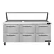 Continental Refrigerator SW72N30M-HGL-D 72" Mega Top Sandwich Prep Table w/ 6 Drawers, 30 pans 1 image