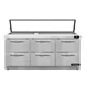 Continental Refrigerator SW72N30M-HGL-FB-D 72" Mega Top Sandwich Prep Table w/ 6 Drawers, 30 pans 1 image