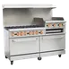 Copper Beech Range CBR-60-RG24 60" Gas Restaurant Range w/ (6) Open Burners, 24" Raised Griddle, (2) Standard Ovens, 278.000 BTU  1 image