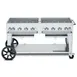 Crown Verity CV-MCB-60 60" LP Gas Mobile Outdoor BBQ Grill/Charbroiler w/ 8 Burners, 129.000 BTU 1 image