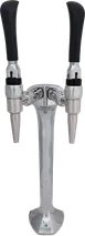 Crysalli CBR-V2C-N2G26 12" Chrome Water Tower with Two Nitro Faucets, Flow Control, Pull-Handle 1 image
