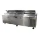 Delfield 186114PTBMP 114" 3-Section Refrigerated Pizza Prep Table w/ 3 Doors, (14) 1/3 Size Pan 1 image