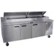 Delfield 18699PTBMP 99" 3-Section Refrigerated Pizza Prep Table w/ 3 Doors, (12) 1/3 Size Pan 1 image