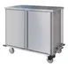 Dinex DXPTQC2T2DPT28 Stainless Steel 28 Trays TQ Compact Meal Delivery Cart w/ 2 Doors 1 image
