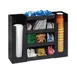 Dispense‑Rite DLCO‑5BT Cup & Lid Organizer – 6‑Section Black Plastic, 16‑3/4" H x 20‑3/4" W x 5‑1/2" D 1 image