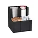 Dispense-Rite MCD-4BT 4-Section Black Plastic Organizer, Dividers, 11-3/4" H x 10-1/8" W x 10" D 1 image