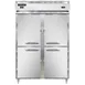 Continental DL2RF-PT-HD 52" 2-Section Pass-Thru Refrigerator Freezer Combo w/ 8 Half Solid Doors 1 image